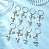 Porcelain & Glass Pearl & Alloy Keychain KEYC-JKC01157-2