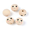 Printed Schima Wood Beads WOOD-T033-02H-1
