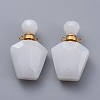 Faceted Natural White Jade Openable Perfume Bottle Pendants G-E564-09A-G-2