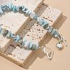 Natural Larimar Beaded Bracelets BJEW-JB02681-01-7