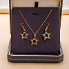 Alloy Rhinestone & Enamel Pendant Necklaces & Dangle Earrings Sets for Women FS-WGD52C4-02-1