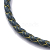 Polyester Cord Braided Bracelet Makings MAK-Z003-01P-06-3