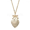 Alloy Bowknot Heart Locket Pendant 304 Stainless Steel Cable Chain Necklaces for Women NJEW-JN05904-2