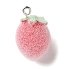 Fruit Theme Flocking Opaque Resin Pendants RESI-D017-04E-P-1