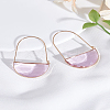 1 Pair Brass Glass Hoop Earrings for Women EJEW-LP0003-53D-3