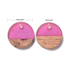 8 Colors Resin & Walnut Wood Pendants RESI-X0001-30A-5