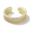 Brass Micro Pave Cubic Zirconia Cuff Rings RJEW-G310-13G-2