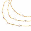 Round Plastic Pearl Beaded Triple Layer Necklace NJEW-JN03833-4