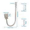 Zinc Alloy U Shape Hook Hangers Curtain SW-TAC0002-08D-4