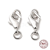 Anti-Tarnish Rhodium Plated 925 Sterling Silver Lobster Claw Clasps STER-D006-21P-1