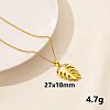 Stylish Stainless Steel Leaf Pendant Necklace for Women VA9826-4-1