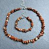 Natural Red Jasper Chip Beaded Necklaces for Women IW6789-47-1