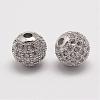 Brass Micro Pave Cubic Zirconia Beads ZIRC-E110-05P-1