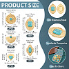 10Pcs 5 Styles Bohemian Style 304 Stainless Steel with Synthetic Turquoise Pendants STAS-TA0006-21-4