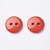 2-Hole Flat Round Resin Sewing Buttons for Costume Design BUTT-E119-34L-08-2