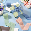 3 Rolls Polyester Raw Edges Ribbons SRIB-TAC0002-26D-8