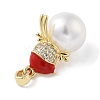 Christmas Theme Brass Micro Pave Cubic Zirconia Pendants KK-F877-30G-01-2