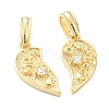 Brass Cubic Zirconia Hanger Pendants KK-E790-04G-2