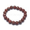 Natural Sesame Jasper/Kiwi Jasper Bead Stretch Bracelets X-BJEW-K212-B-037-2