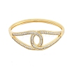 Rack Plating Brass Micro Pave Clear Cubic Zirconia Bangles for Women BJEW-G730-02G-2