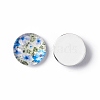 Half Round/Dome Floral Printed Glass Cabochons GGLA-A002-10mm-UU-2