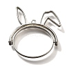 Rabbit Alloy Open Back Bezel Pendants PALLOY-I223-19P-1