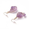 Natural Amethyst Dangle Earrings EJEW-F228-A05-3