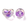 Two Tone UV Plating Transparent Acrylic European Beads OACR-F004-06G-2