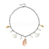 Natural Cultured Freshwater Pearl & Spiral Shell Bib Pendants X1-NJEW-TA00181-4