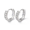 Brass Micro Pave Cubic Zirconia Hoop Earrings EJEW-P259-15P-1