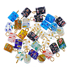 30Pcs Millefiori Glass Pendants PALLOY-PH01834-1