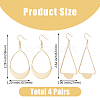 4 Pairs 4 Style Alloy Dangle Earrings for Women EJEW-FI0002-82-2