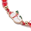 Christmas Glass Braided Bead Bracelets BJEW-JB10892-02-3