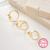 S925 Silver Heart Star Round Bead Hoop Earrings Five-pointed Star S-shaped Earrings AV9909-4-1