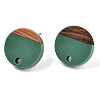 Opaque Resin & Walnut Wood Stud Earring Findings MAK-N032-007A-B02-2