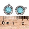 Synthetic Turquoise Half Round Charms STAS-L022-399P-07-3