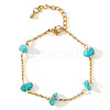 Elegant Natural Turquoise Chip Link Bracelets WY5144-8-1