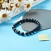 Reiki Crystal Natural Chalcedony Imitation Aquamarine Stretch Bracelets Set for Men Women BJEW-JB06806-01-7