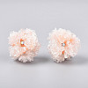 Polymer Clay Rhinestone Beads with Embossed Resin Roses RESI-T059-01A-03-2