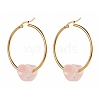 Heart Natural Rose Quartz Beads Earrings for Girl Women EJEW-JE04638-01-1