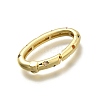 Brass Micro Pave Cubic Zirconia Spring Gate Rings KK-Z093-04G-2