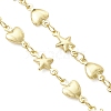 Brass Star Heart Link Chain Bracelet Making AJEW-JB01437-3
