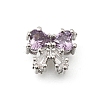 Bowknot Brass Micro Pave Cubic Zirconia Beads KK-Z156-20P-02-1