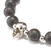 Adjustable Skull Braided Bead Bracelets BJEW-JB07497-01-5