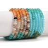 Glass & Natural Red Aventurine & Dyed White Jade & Topaz Jade & Quartz & Green Aventurin Beads Strands G-Z135-C03-2x4mm-2