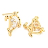 Brass Micro Pave Cubic Zirconia Stud Earring Findings KK-U015-06G-2