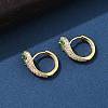 Brass Cubic Zirconia Hoop Earrings EJEW-D301-05G-02-3