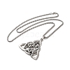 Trinity Knot with Wolf Alloy Pendant Necklace with Box Chains NJEW-D048-08AS-1