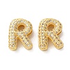 Rack Plating Brass Micro Pave Cubic Zirconia Slide Charms LS-KK-C084-34G-R-1