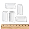 Transparent Rectangle Glass Cabochons X-GGLA-R025-38x19-5